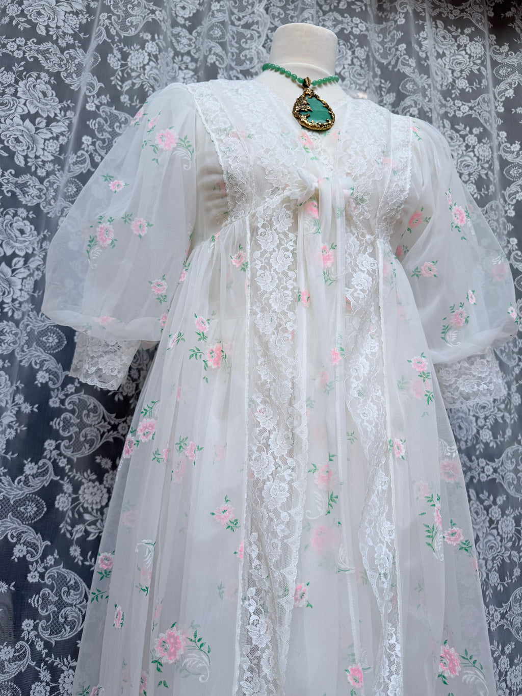 Rare Vintage 1950s/1960s Raywarp English Rose Baby Doll Maxi Set
