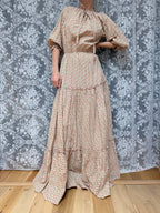 Vintage 1970s Laura Ashley Boho Peasant Prairie Dress