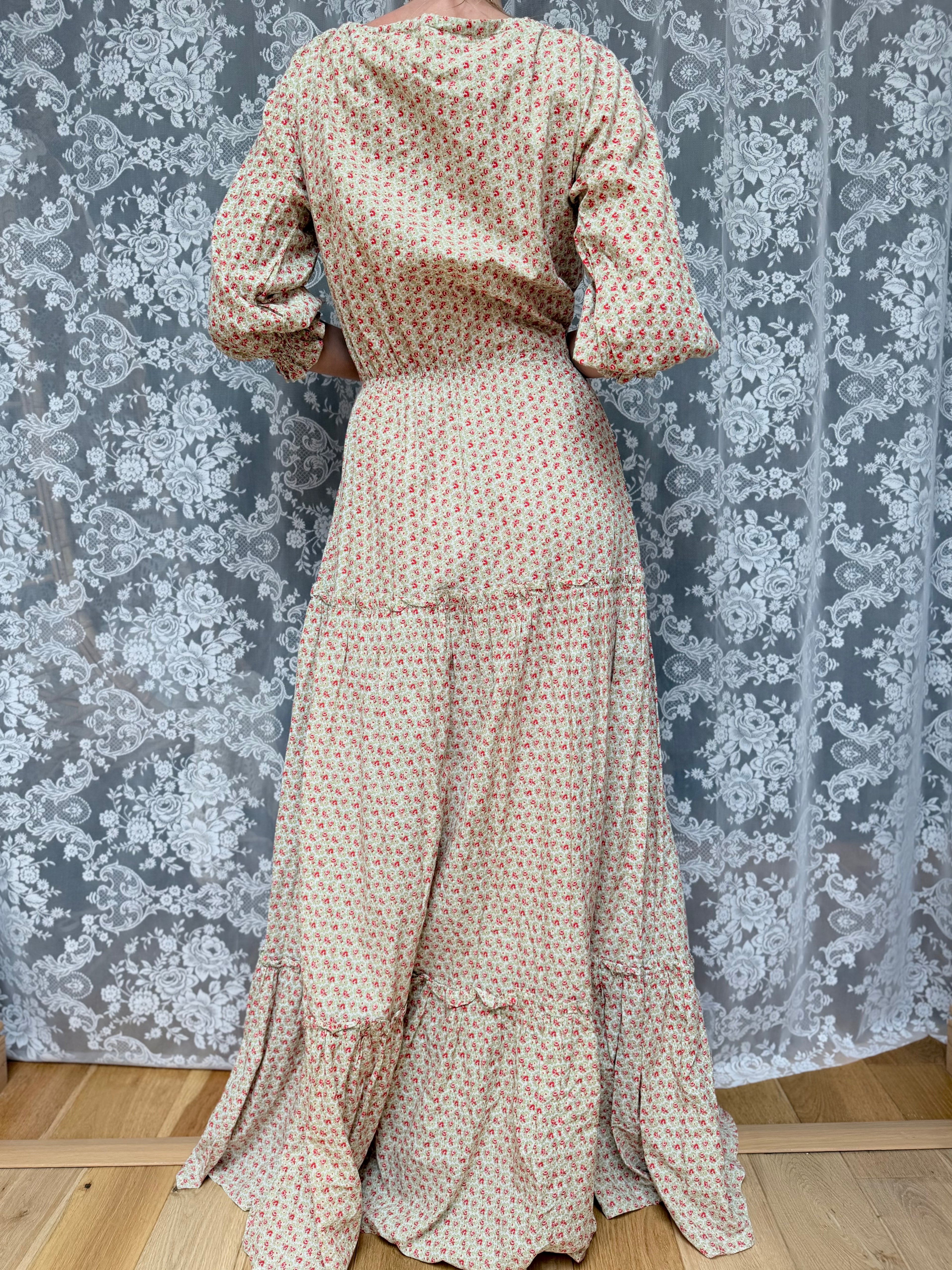 Vintage 1970s Laura Ashley Boho Peasant Prairie Dress