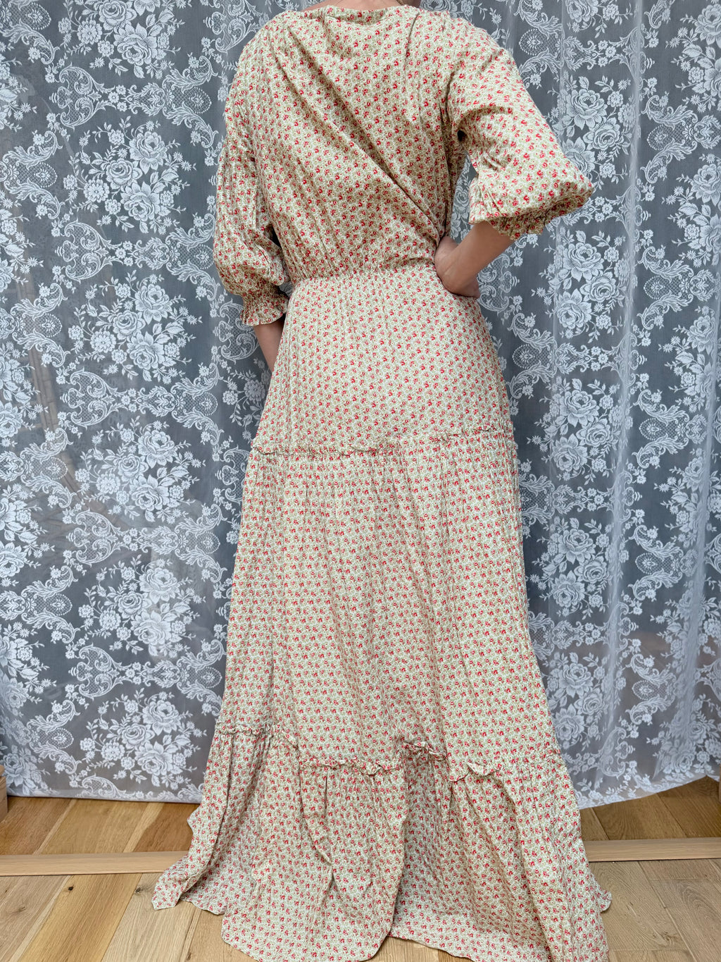 Vintage 1970s Laura Ashley Boho Peasant Prairie Dress