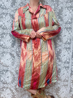 Rare Vintage 1950s Uzbek Silk Tunic Midi Dress