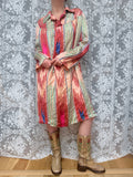 Rare Vintage 1950s Uzbek Silk Tunic Midi Dress