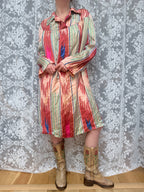 Rare Vintage 1950s Uzbek Silk Tunic Midi Dress