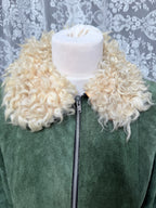 Vintage 1970s Green Sheepskin Afghan Penny Lane Coat
