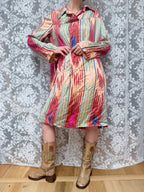 Rare Vintage 1950s Uzbek Silk Tunic Midi Dress