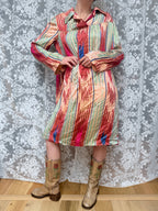 Rare Vintage 1950s Uzbek Silk Tunic Midi Dress
