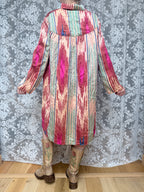 Rare Vintage 1950s Uzbek Silk Tunic Midi Dress