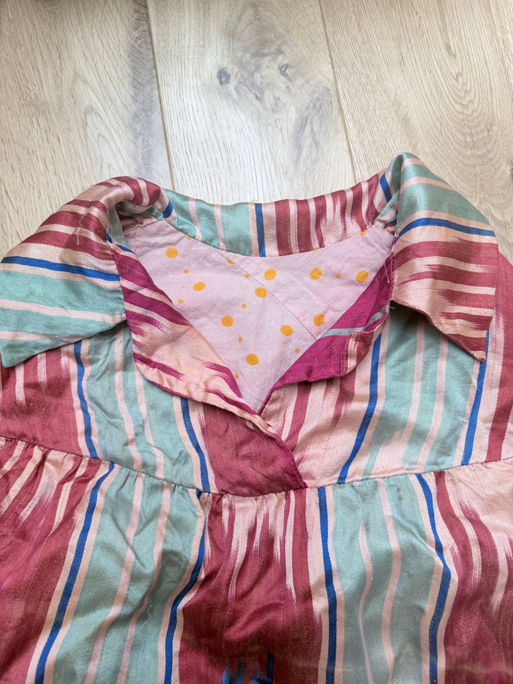Rare Vintage 1950s Uzbek Silk Tunic Midi Dress