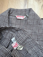 Vintage 1970s London Brown & Cream Checked Women's Trouser Suit