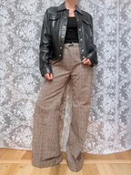 Vintage 1990s Versace Couture Leather Trucker Jacket