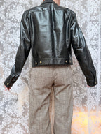 Vintage 1990s Versace Couture Leather Trucker Jacket
