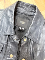 Vintage 1990s Versace Couture Leather Trucker Jacket