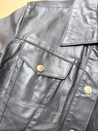 Vintage 1990s Versace Couture Leather Trucker Jacket