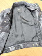 Vintage 1990s Versace Couture Leather Trucker Jacket