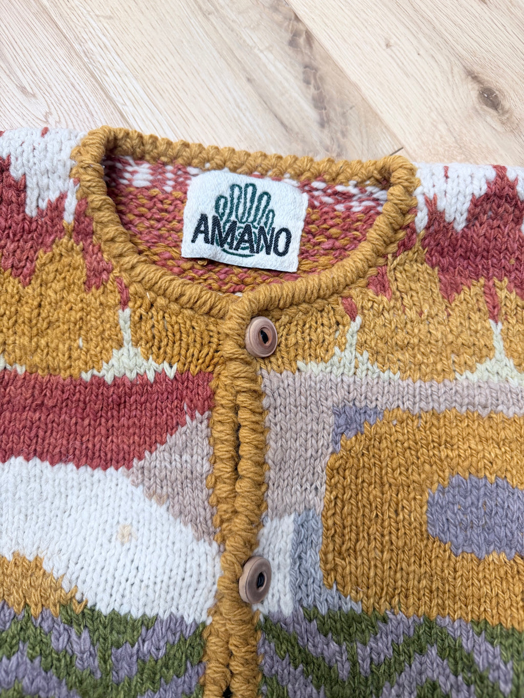 Vintage 1990s Amano Handmade Autumnal Cosy Cardigan