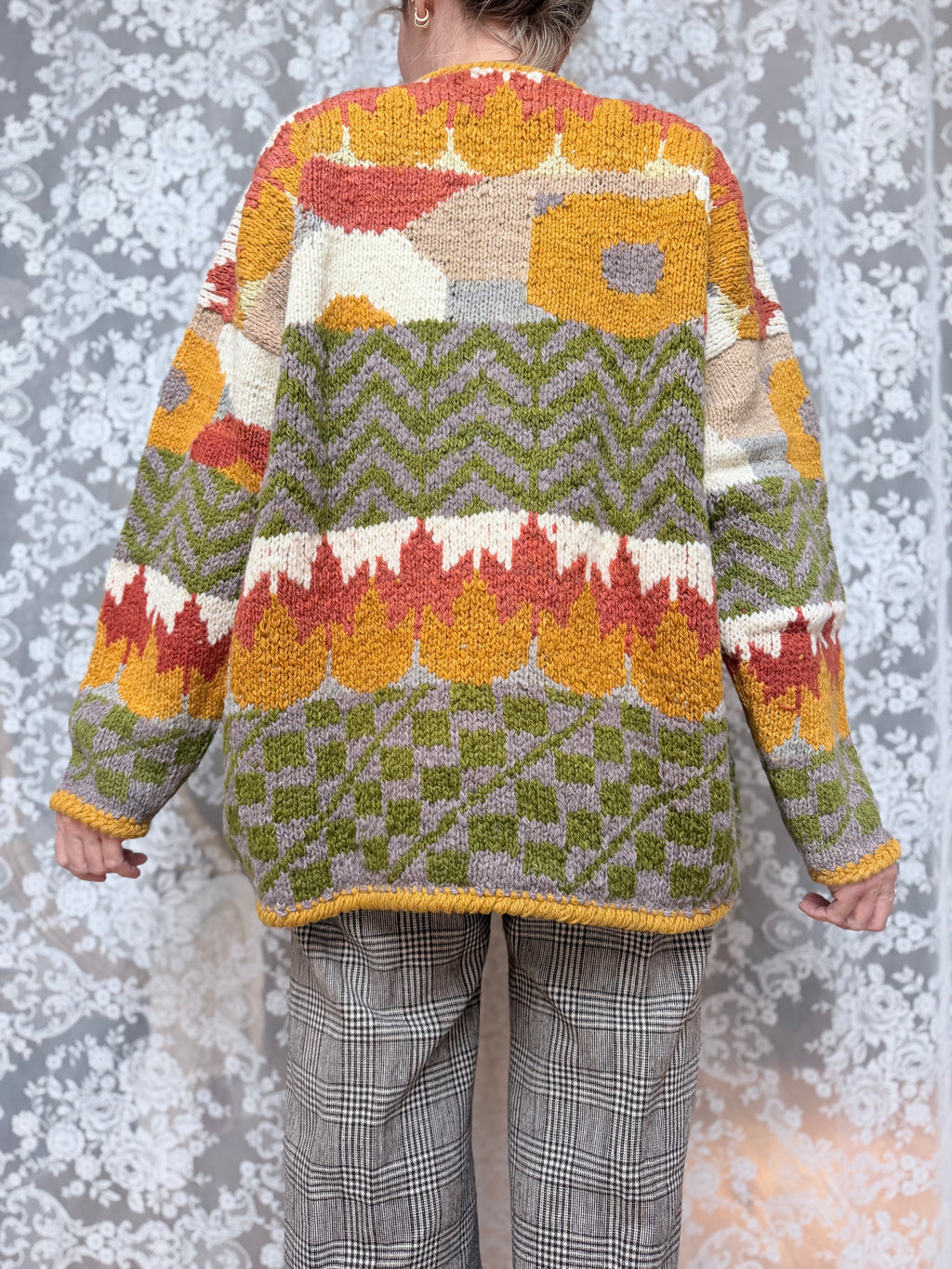 Vintage 1990s Amano Handmade Autumnal Cosy Cardigan