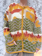 Vintage 1990s Amano Handmade Autumnal Cosy Cardigan