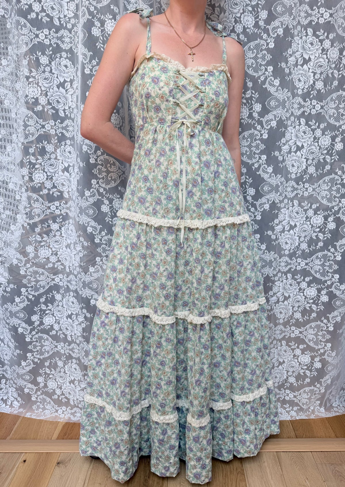 Vintage 1970s Marion Donaldson Liberty Fabric Floral Sundress