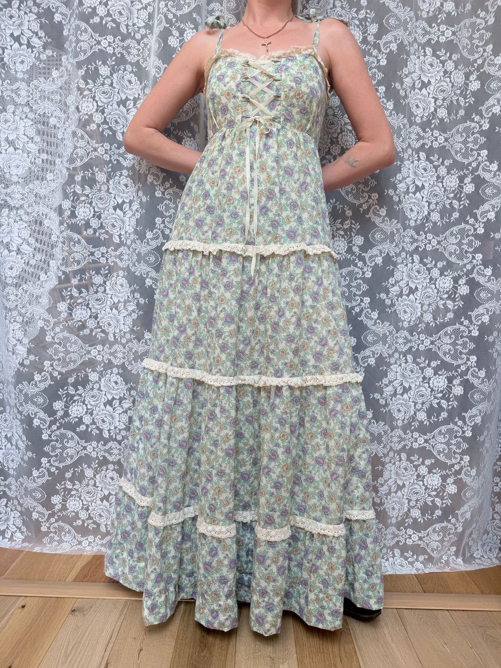 Vintage 1970s Marion Donaldson Liberty Fabric Floral Sundress
