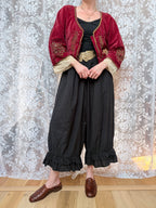 Antique Red Velvet Jacket with Gold Embroidery | Ottoman/Balkan Folk Style