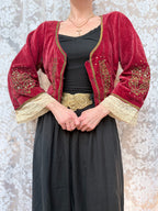 Antique Red Velvet Jacket with Gold Embroidery | Ottoman/Balkan Folk Style