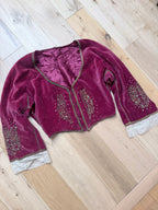 Antique Red Velvet Jacket with Gold Embroidery | Ottoman/Balkan Folk Style