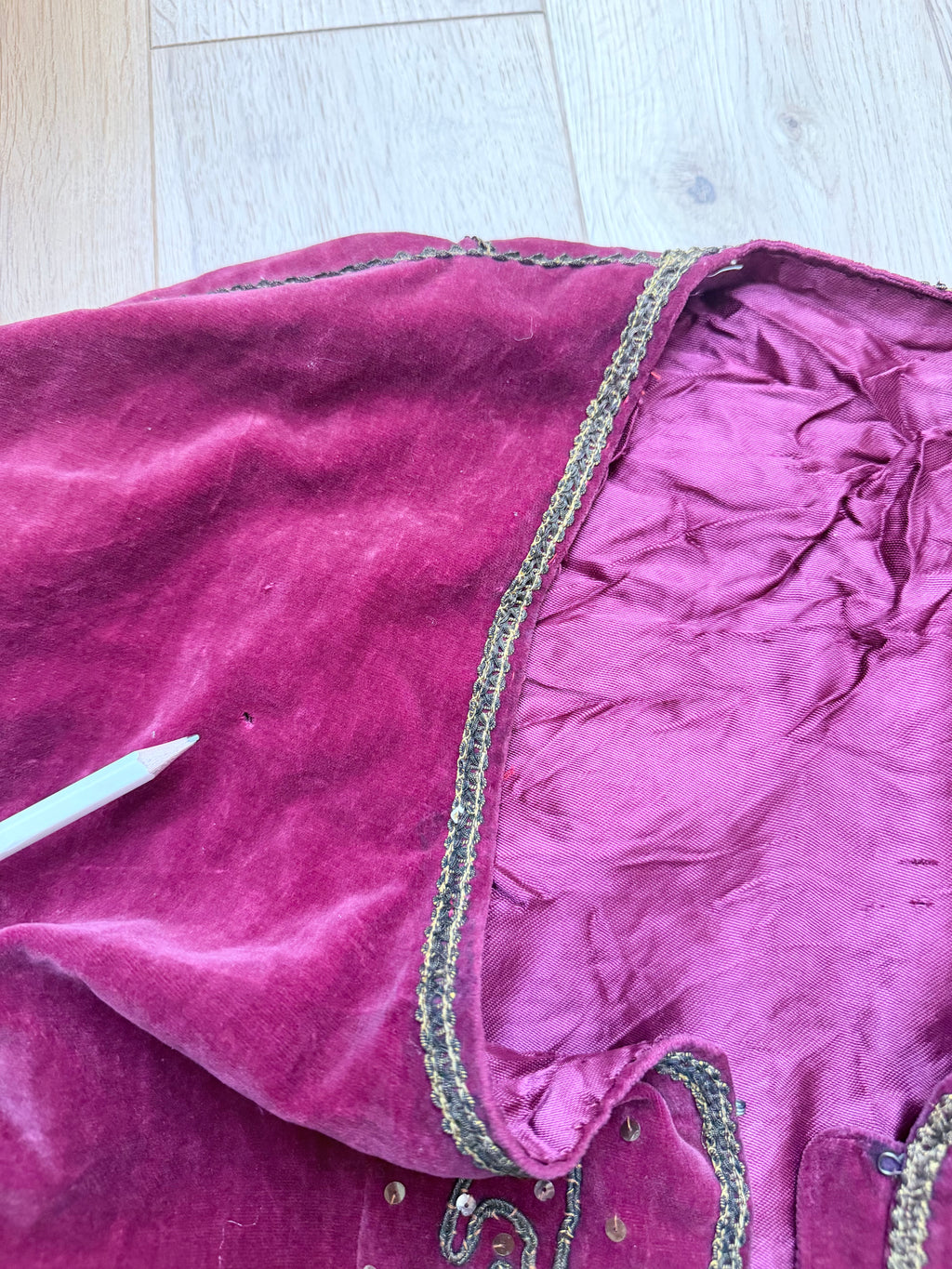 Antique Red Velvet Jacket with Gold Embroidery | Ottoman/Balkan Folk Style