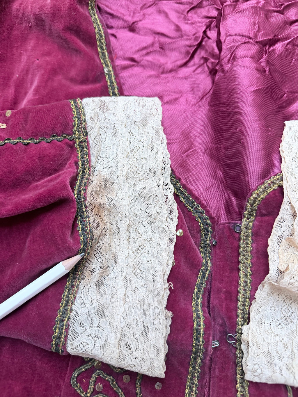 Antique Red Velvet Jacket with Gold Embroidery | Ottoman/Balkan Folk Style