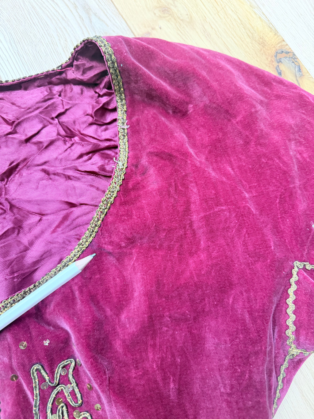 Antique Red Velvet Jacket with Gold Embroidery | Ottoman/Balkan Folk Style