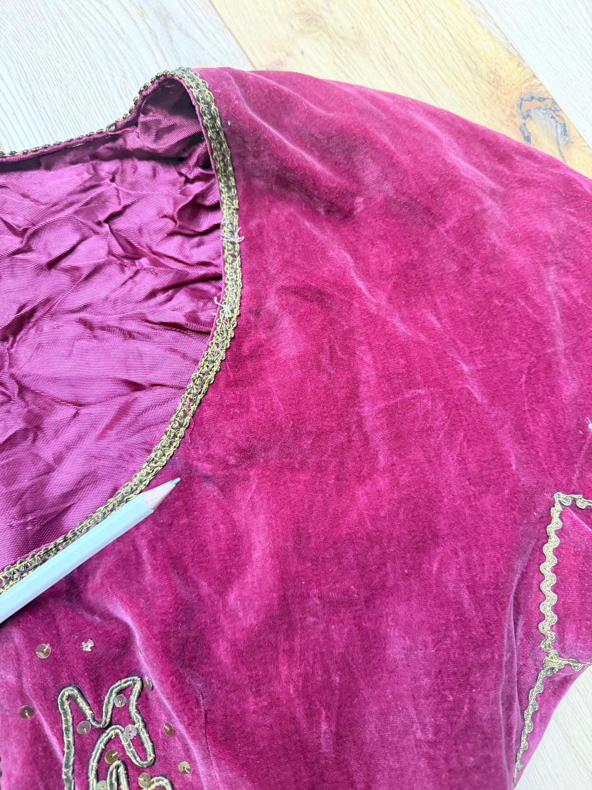 Antique Red Velvet Jacket with Gold Embroidery | Ottoman/Balkan Folk Style