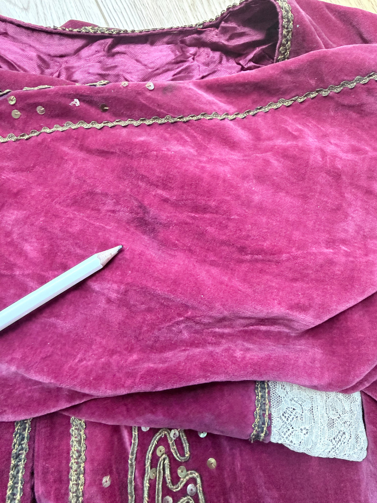 Antique Red Velvet Jacket with Gold Embroidery | Ottoman/Balkan Folk Style