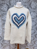 Vintage 1990s Pachamama Hand-Knitted Oversized Heart Jumper