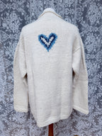Vintage 1990s Pachamama Hand-Knitted Oversized Heart Jumper