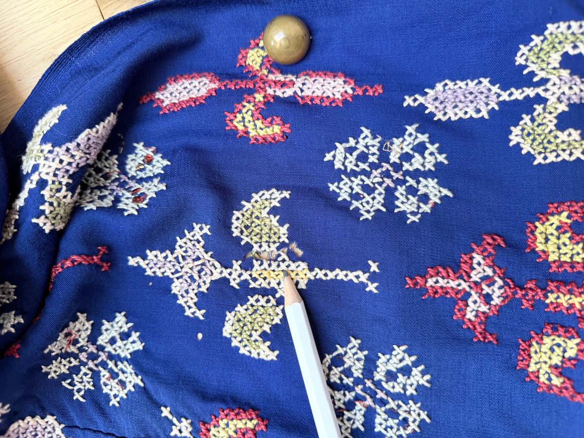 Antique Circa 1900 Hand Embroidered Middle Eastern Dress | Afghan/Palestinian Ceremonial Robe