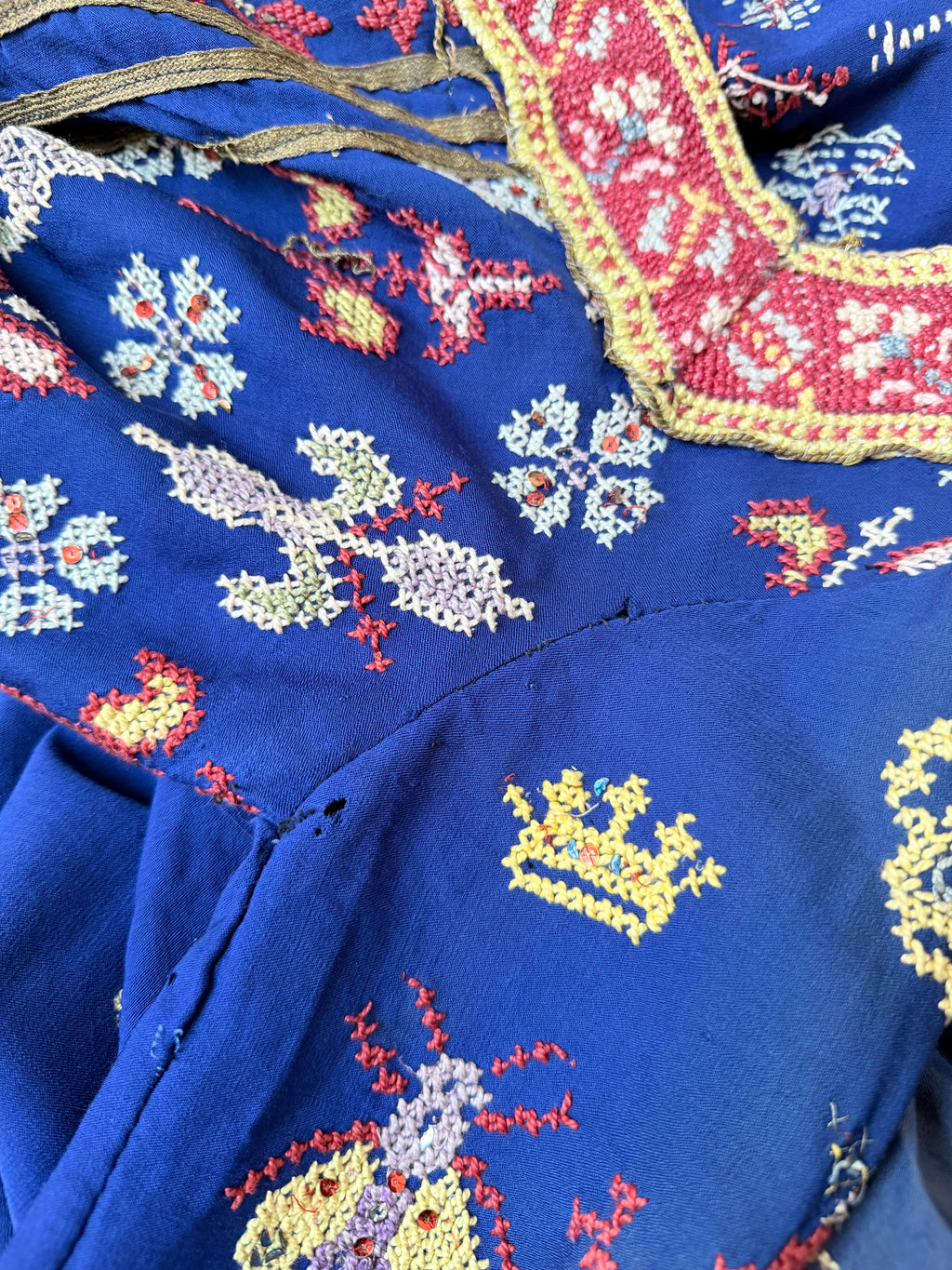 Antique Circa 1900 Hand Embroidered Middle Eastern Dress | Afghan/Palestinian Ceremonial Robe