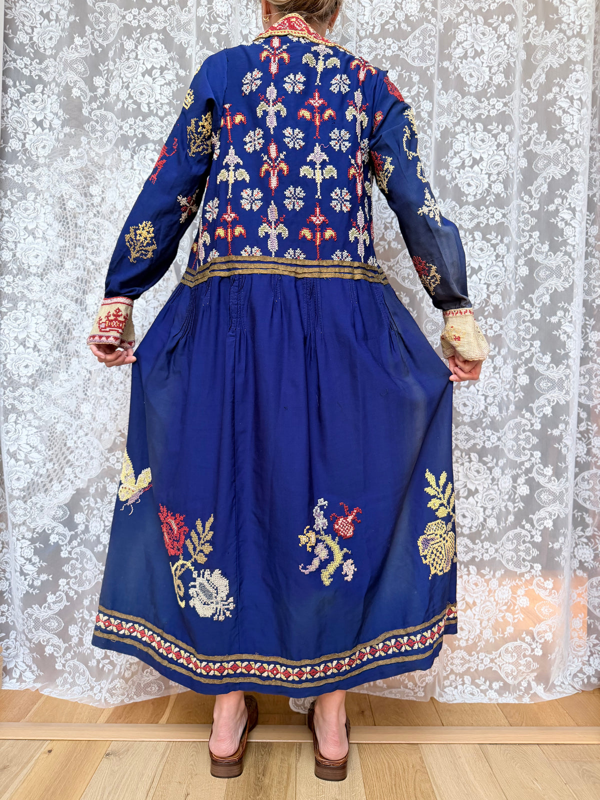 Antique Circa 1900 Hand Embroidered Middle Eastern Dress | Afghan/Palestinian Ceremonial Robe