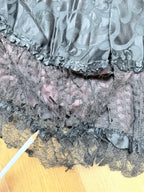 Antique Late Victorian Black Floral Lace Cape | Gothic Evening Wear