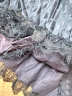 Antique Late Victorian Black Floral Lace Cape | Gothic Evening Wear