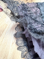 Antique Late Victorian Black Floral Lace Cape | Gothic Evening Wear