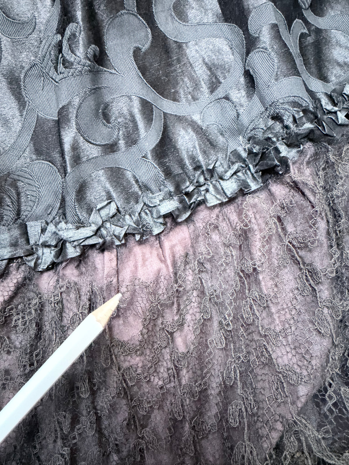 Antique Late Victorian Black Floral Lace Cape | Gothic Evening Wear