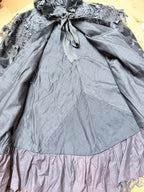 Antique Late Victorian Black Floral Lace Cape | Gothic Evening Wear