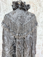 Antique Late Victorian Black Floral Lace Cape | Gothic Evening Wear