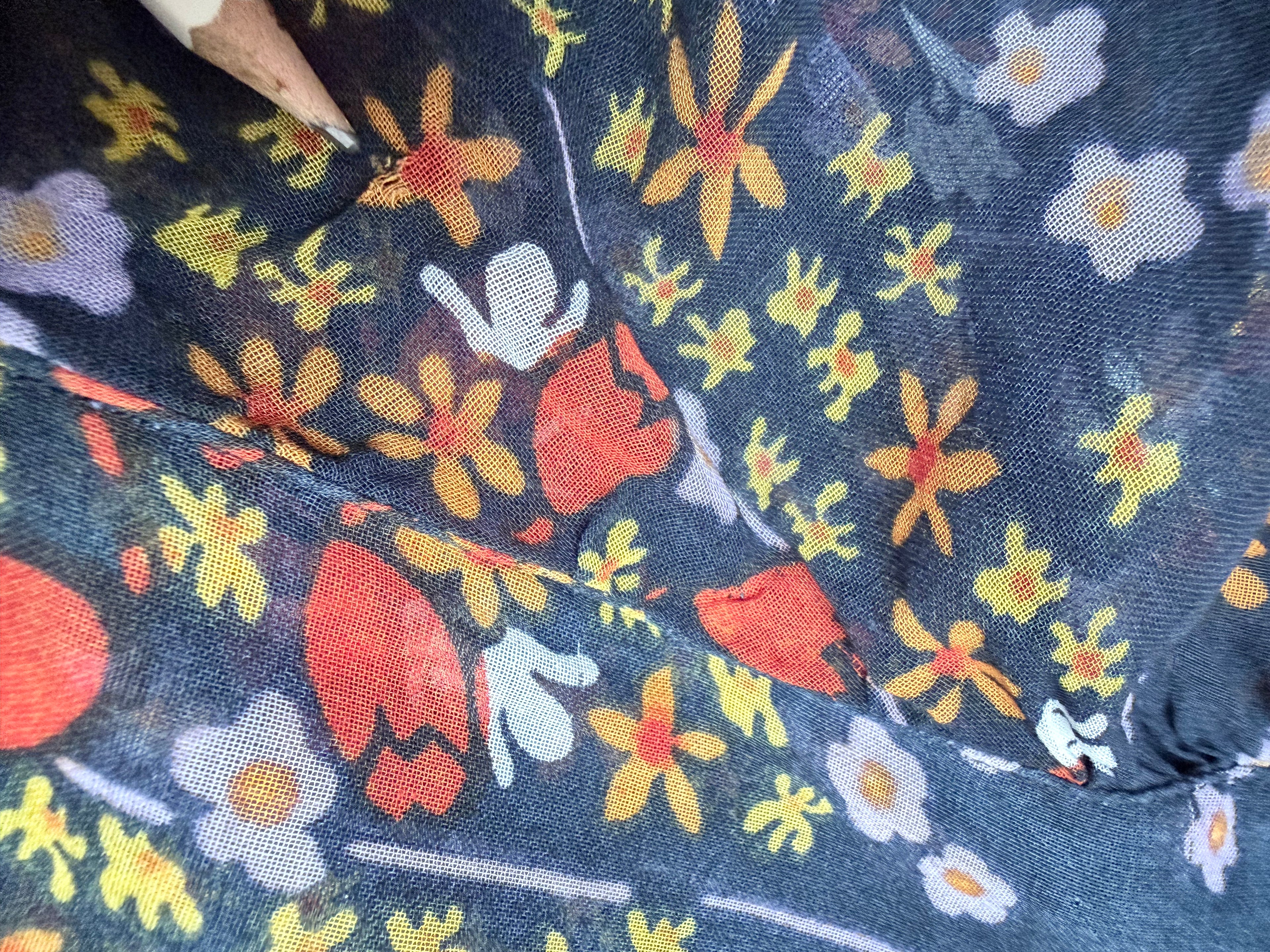 Rare Early 1970s David Silverman Floral Angel Sleeve Maxi Dress