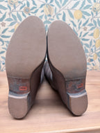 Vintage Silver Leather Knee-High Geometric Mosaic Boots