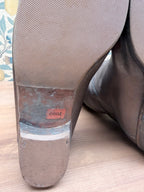 Vintage Silver Leather Knee-High Geometric Mosaic Boots