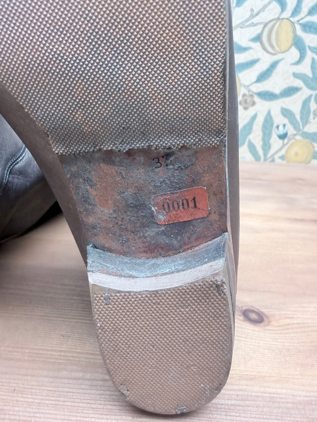 Vintage Silver Leather Knee-High Geometric Mosaic Boots