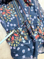 Rare Early 1970s David Silverman Floral Angel Sleeve Maxi Dress