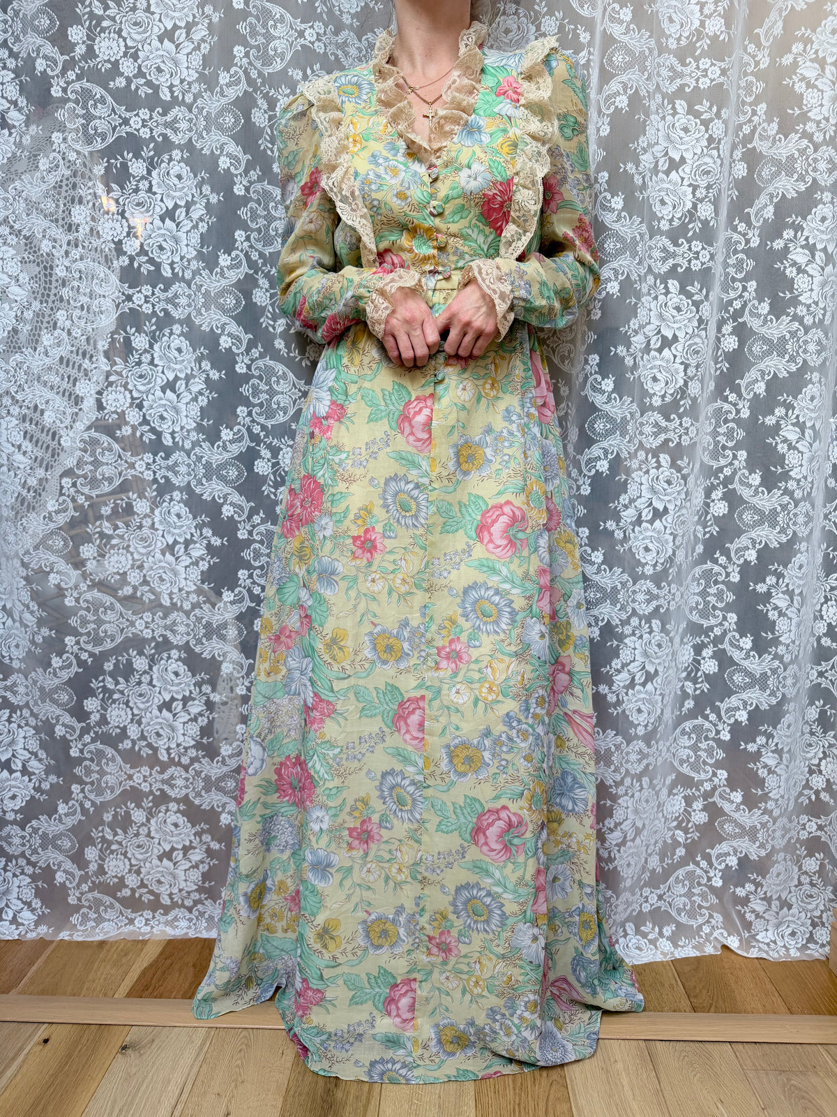 Rare Vintage 1970s Corky Craig of California Floral Dress