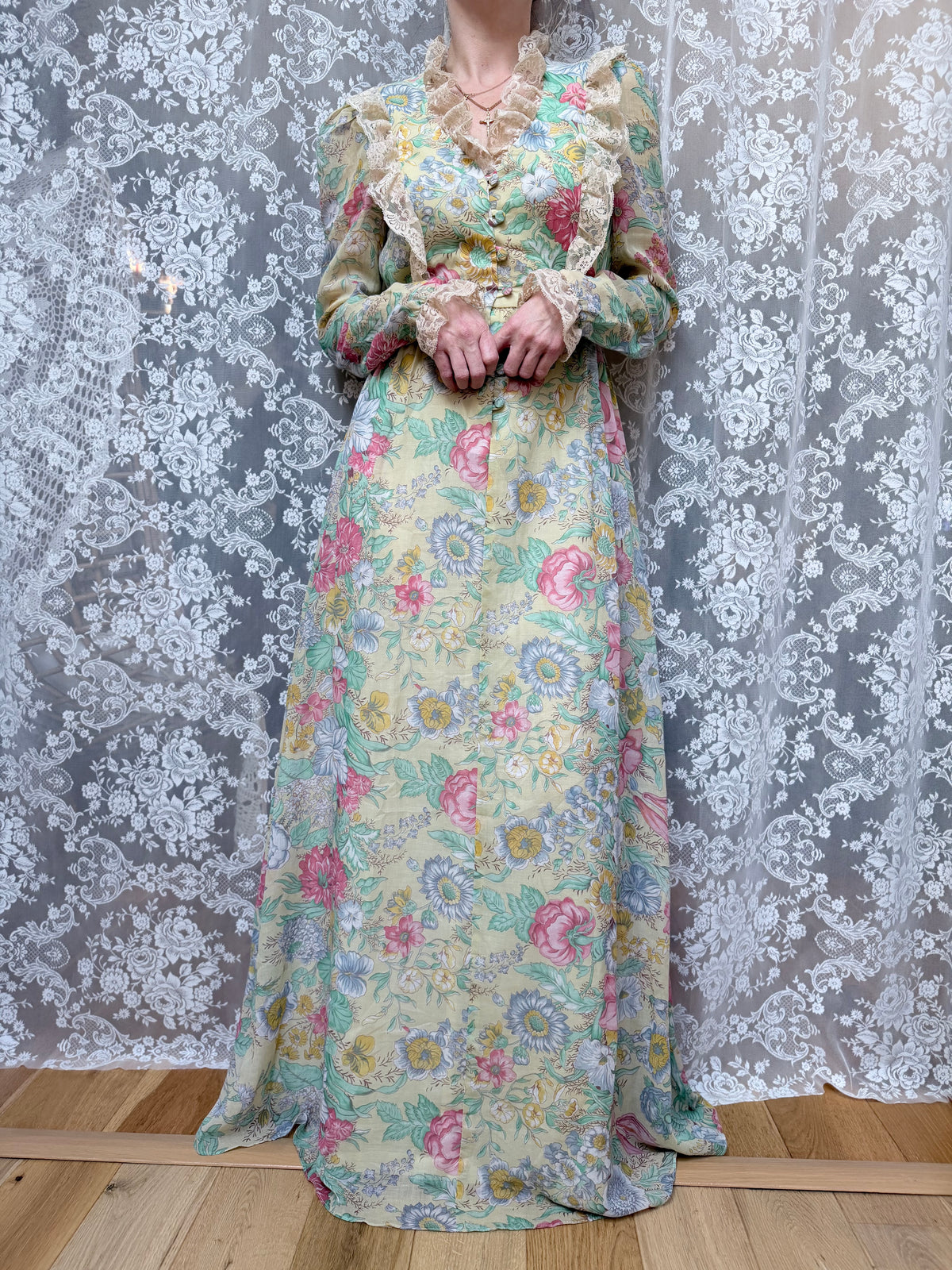 Rare Vintage 1970s Corky Craig of California Floral Dress