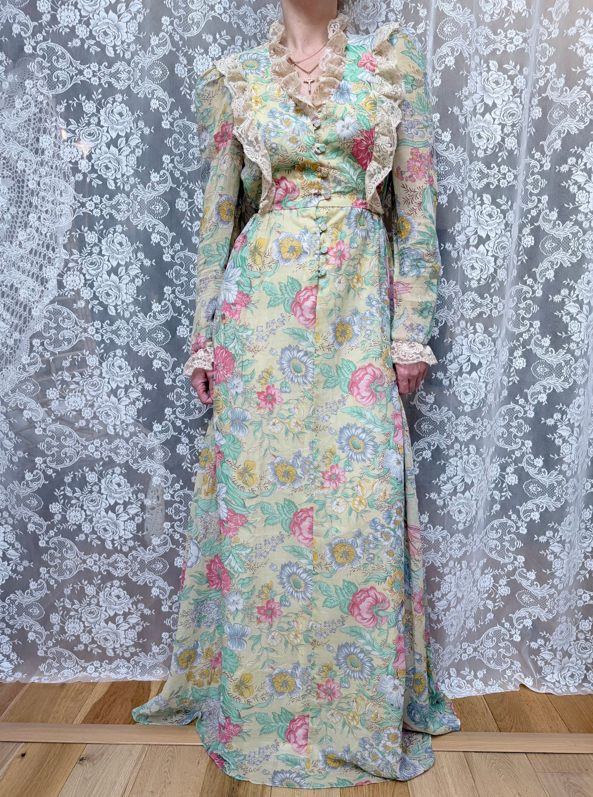 Rare Vintage 1970s Corky Craig of California Floral Dress